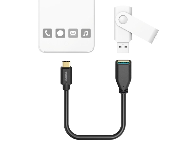 HAMA USB OTG- USB-C 0.15M HAMA czarny - 1382059 - zdjęcie 2